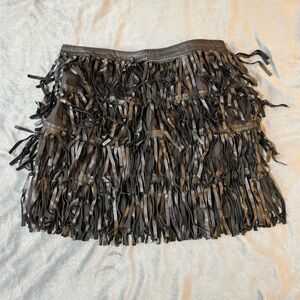 Zara Black Fringe Mini Skirt